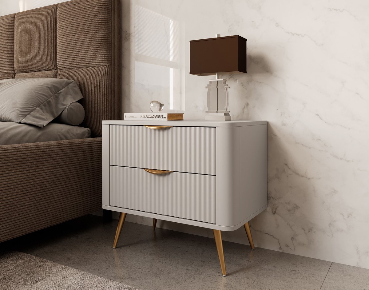 MEUBELLA Nachtkastje Lima - Beige - 63 cm