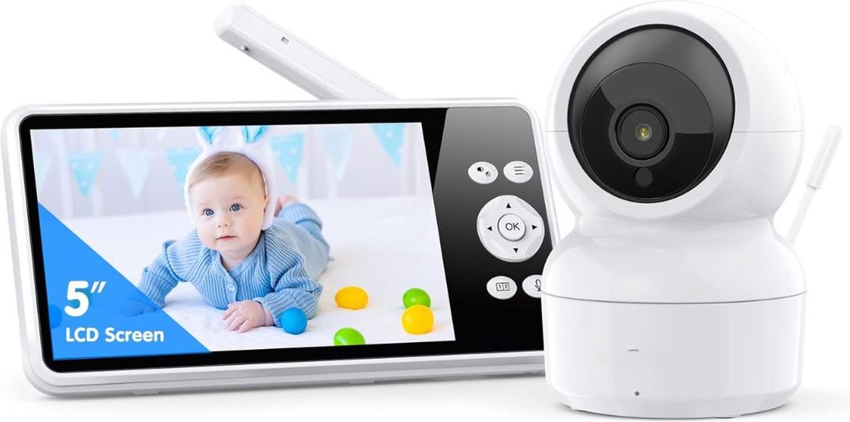 MKSS® Babyfoon met Camera en App - Baby Monitor - Huisdiercamera - Hondencamera - Full HD - Wit