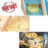 Allernieuwste® Patat Chips Aardappel Snijder - Frietsnijder - Potato Slicer Frieten Snijmachine - RVS Set met Handbeschermer - 10 x 35 cm