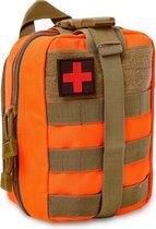 Tactische Medische Kit, Outdoor Medische Tas, EHBO-Kit Militair, Nylon Tactische Eerste Hulp Kit voor Outdoor, Noodtas, Eerste Hulp Zak, Oranje