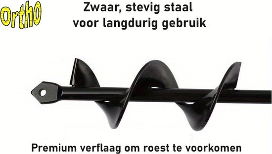 Ortho® - Grondboor voor boormachine - ø5x45 cm - Bollenboor - Zwart - Eenvoudig in gebruik - Compacte handgrondboor Klein van Ortho® — afbeelding 2