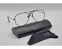 Piloten BRIL OP STERKTE +2,0 zwart / unisex leesbril / lichtgewicht mannen vrouwen leesbril +2.0 lichtgewicht comfortabele lenzen / zwarte kleur 012644 / leesbril / unisex reading glasses / Lunettes de Lecture / Aland optiek