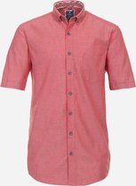 Redmond modern fit overhemd - korte mouw - popeline - rood - Strijkvriendelijk - Boordmaat: 39/40