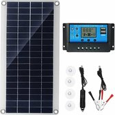 300W 12V zonnepaneel, zonnepaneelset, batterijladerset met 20A zonnelaadcontroller voor camper, jacht, buiten, tuin, verlichting