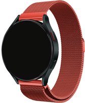 Smartwatch Milanees Bandje 20mm - Rood - Luxe Milanese Horlogebandje geschikt voor Samsung Galaxy Watch 6 / 5 / Pro / 4 / 3 / Active 2 - Polar Ignite / Unite – Huawei