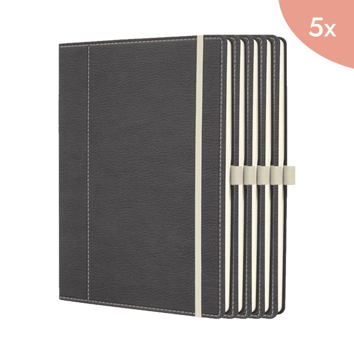 5x Sigel Notitieboek Conceptum A4 grijs-wit punt-gelijnd 194pag 80gr HC