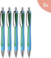 5x stylo à bille Schneider Slider Rave XB 1 - 4mm bleu-vert