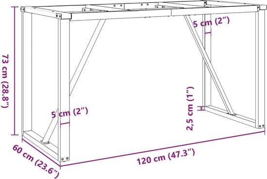 vidaXL-Eettafelpoten-O-frame-120x60x73-cm-gietijzer
