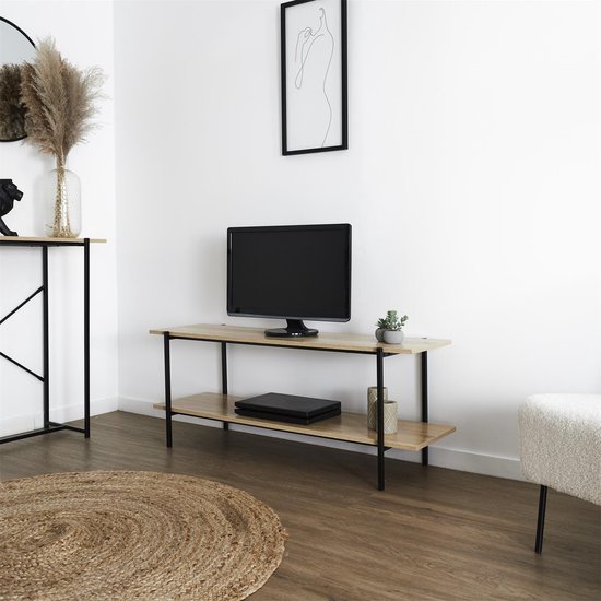 Home deco - Loka tv-meubel - hout met metalen onderstel - 115x35 cm