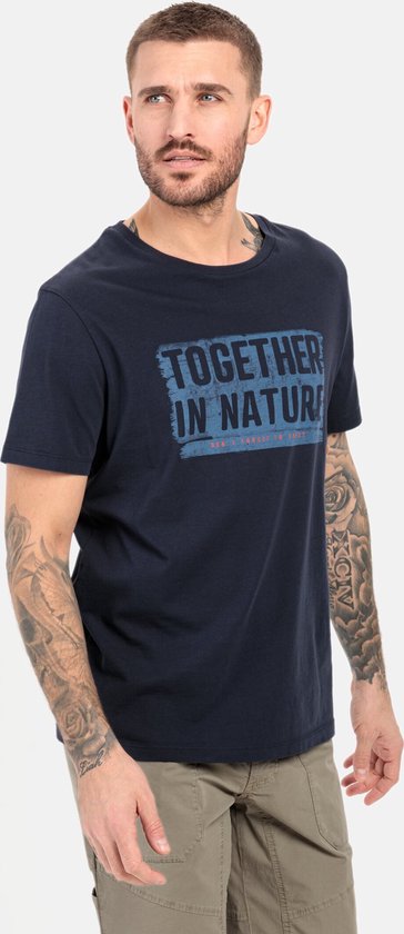 camel active Jersey T-shirt gemaakt van gecertificeerd biologisch katoen - Maat menswear-5XL - Donkerblauw
