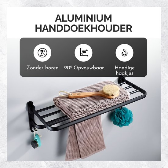Handdoekenrek, geen boren badkamer handdoekenrek