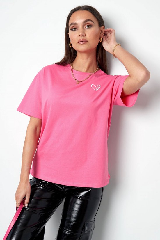 T-shirt mon cheri - nieuwe collectie - lente/zomer - dames - fuchsia - maat M