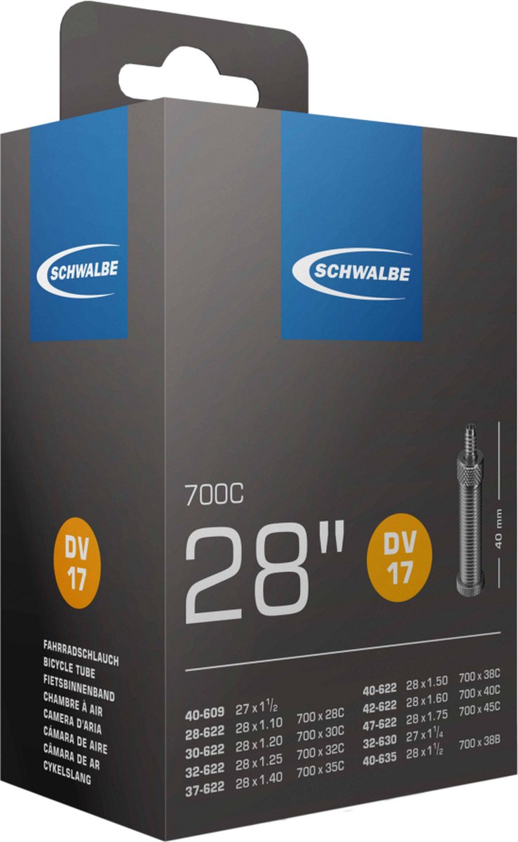 Schwalbe Binnenband - DV17 - 28 inch x 1.10 - 1.75 - Hollands Ventiel - 40mm' Werkplaatsverpakking - Schwalbe