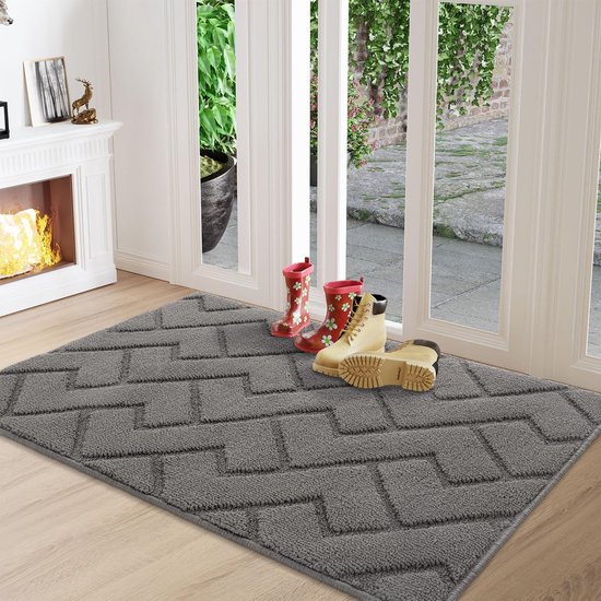 Wash Dry Deurmat, Cool Grey 75 x 190 cm, binnen en buiten, wasbaar : wash dry