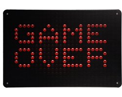 Game Over – Game decoratie - Wandbord – Game room decoratie - Tekstbord – Gamer wandbord - Gameroom accessoires - 20 x 30cm – Gaming decoratie - Cave & Garden
