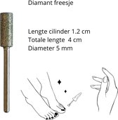 Cilinder - frees - kort steeltje - Diamant Ø 5.0 mm - Korrel medium - Manicure - Bitje