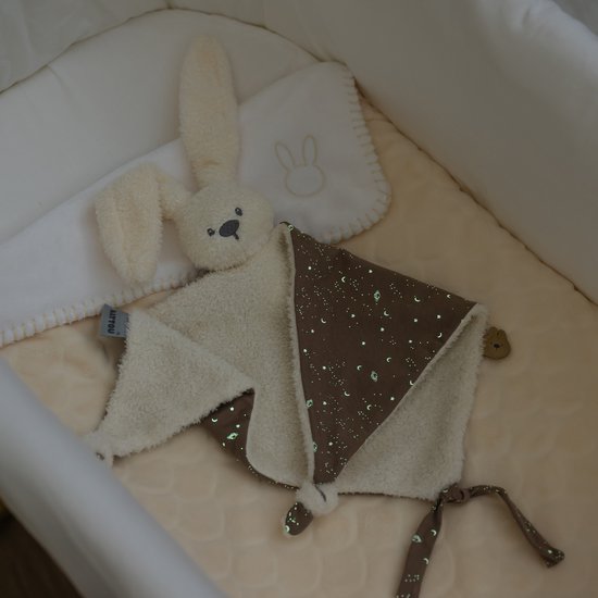 Nattou LAPIDOU Maxi Knuffeldoekje Doudou - Konijn - 65 cm - Teddy Vanille van Nattou — afbeelding 3