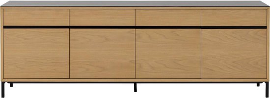 Goossens Dressoir Mundi, 4 Deuren 4 Laden Hout Wit