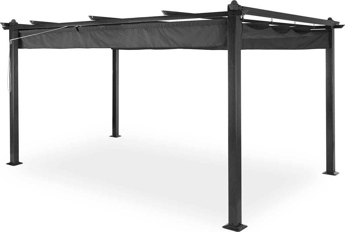 Blumfeldt Tuinhuisje 3X4M, Roestbestendig Metalen Tuinhuisje Met Uitschuifbaar Dak, Waterdicht, Stabiel & Winterbestendig Tuinhuisje, Duurzame Vrijstaande Pergola, Tuinhuisje Met Uv-Bescherming & Aluminium Frame
