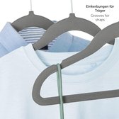 30-PACK Fluwelen Hangers Voor Kinderen - Velvet Kleerhangers Kind, Ruimtebesparende Baby Hangers, Grijs