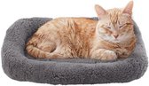 Zacht Hondenbed Kattenkussen met Antislip Onderkant - Ultra-Comfortabele Mand voor Kleine en Middelgrote Huisdieren (Grijs) 45cm x 60cm