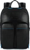 Piquadro Blue Square Revamp Pockets Laptop Backpack 13.3" Black