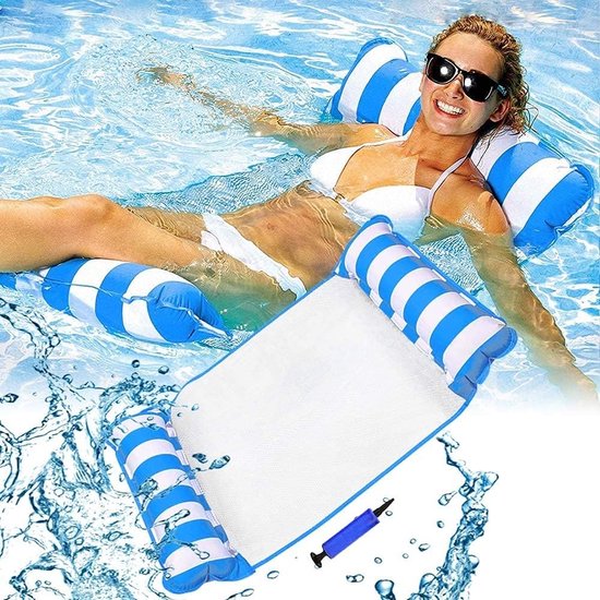 Opblaasbare Zwembad Hangmat - Relaxen in het Water - Comfortabel Drijven - Zomerplezier - Ontspanning - Blauw