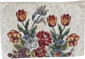 Set de table - Tissu gobelin Luxe - Poline - Fleurs colorées - Tulipes - Tulipe - Chemin de table 35 x 45 cm