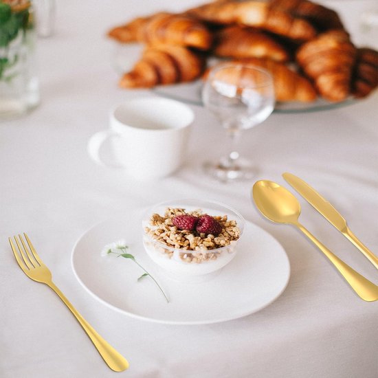 Steakmessen, bestekmessen, keuken, pizzames, messen, bestekset, roestvrij staal, tafelservies voor thuisgebruik, huis, keuken, restaurant (12 stuks, goud)