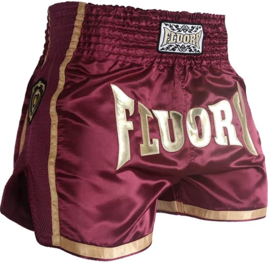 Pantalon Fluory Kickboxing Muay Thai Short Vin Rouge MTSF28 taille XL