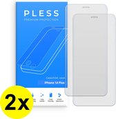 2x Screenprotector iPhone 14 Plus - Beschermglas Tempered Glass Cover - Pless®