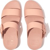 FitFlop Lulu Covered-Buckle Raw-Edge Leather Slides ROZE - Maat 36