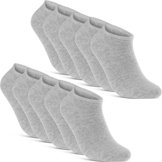 10 paar | grijze sneaker sokken | zonder naad op de tenen