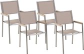 Beliani GROSSETO - Lot de 4 chaises de jardin - beige - Plastique