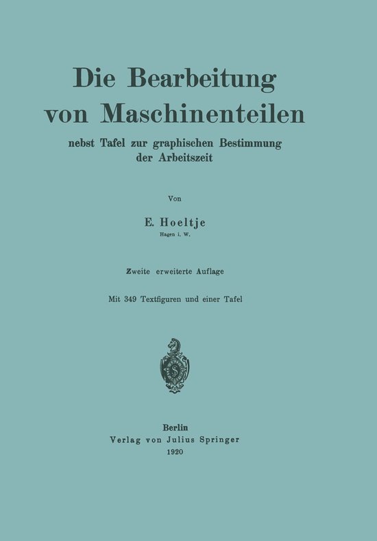 Die Bearbeitung von Maschinenteilen - cover