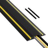 Primegoody Kabelmat - Kabelafdekking 1,8 meter (L) kabeldoorvoer 30 mm (B) x 10 mm (H) - Kabelbrug- zwart geel