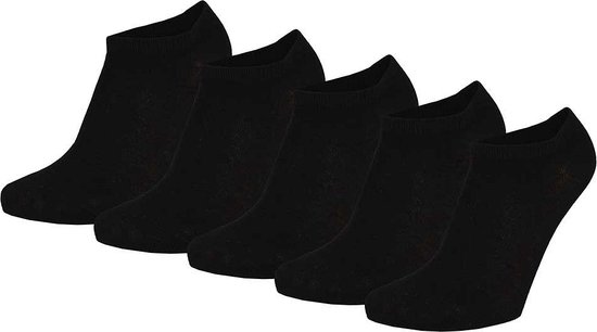 Apollo basic sneaker sokken zwart maat 35-38