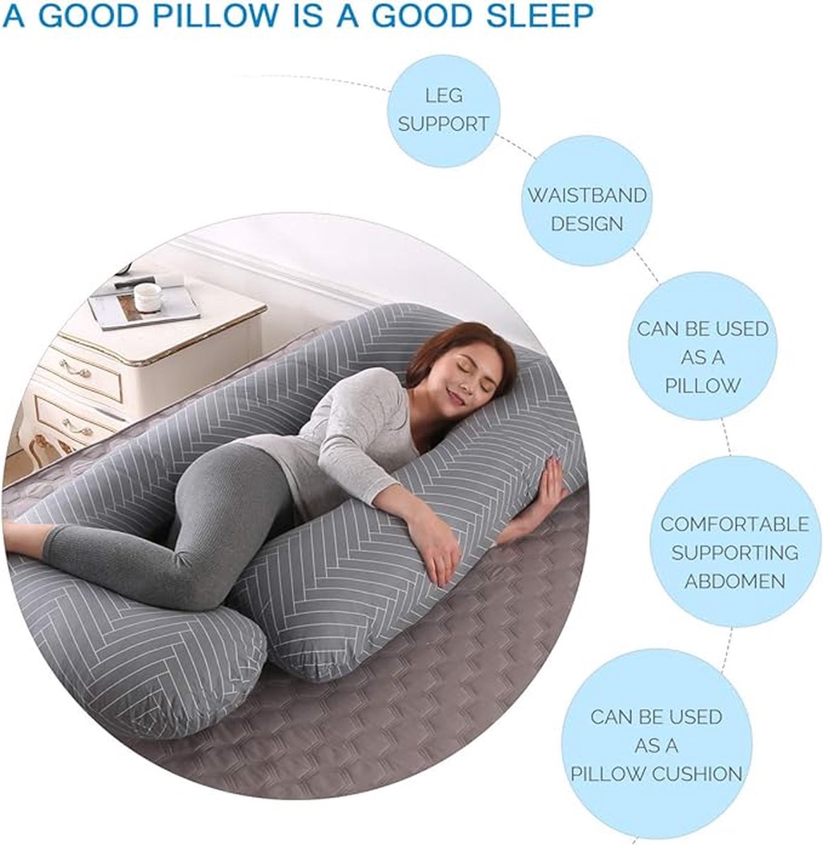 Goedkoopste Borstvoedingskussen,zijslaapkussen, Katoen -pregnancy pillow, support pillow