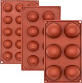 3 siliconen mal siliconen chocolade mal siliconen semi-droge siliconen mal voor glasbommen, mini-theecakes, fondant, snoepjes, dienbladen