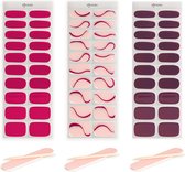 Gimeau - Gel Nail Stickers - 3 Pack Solid Colors & Nail Art