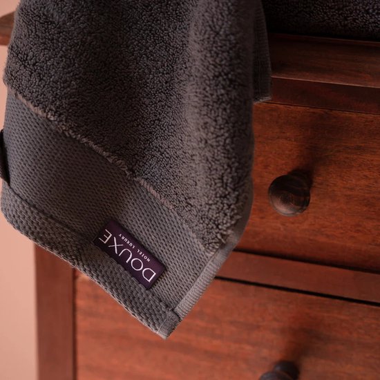 DOUXE Handdoek Zero-twist Katoen 100x150cm - Antraciet - Hotelkwaliteit - 700 g/m2