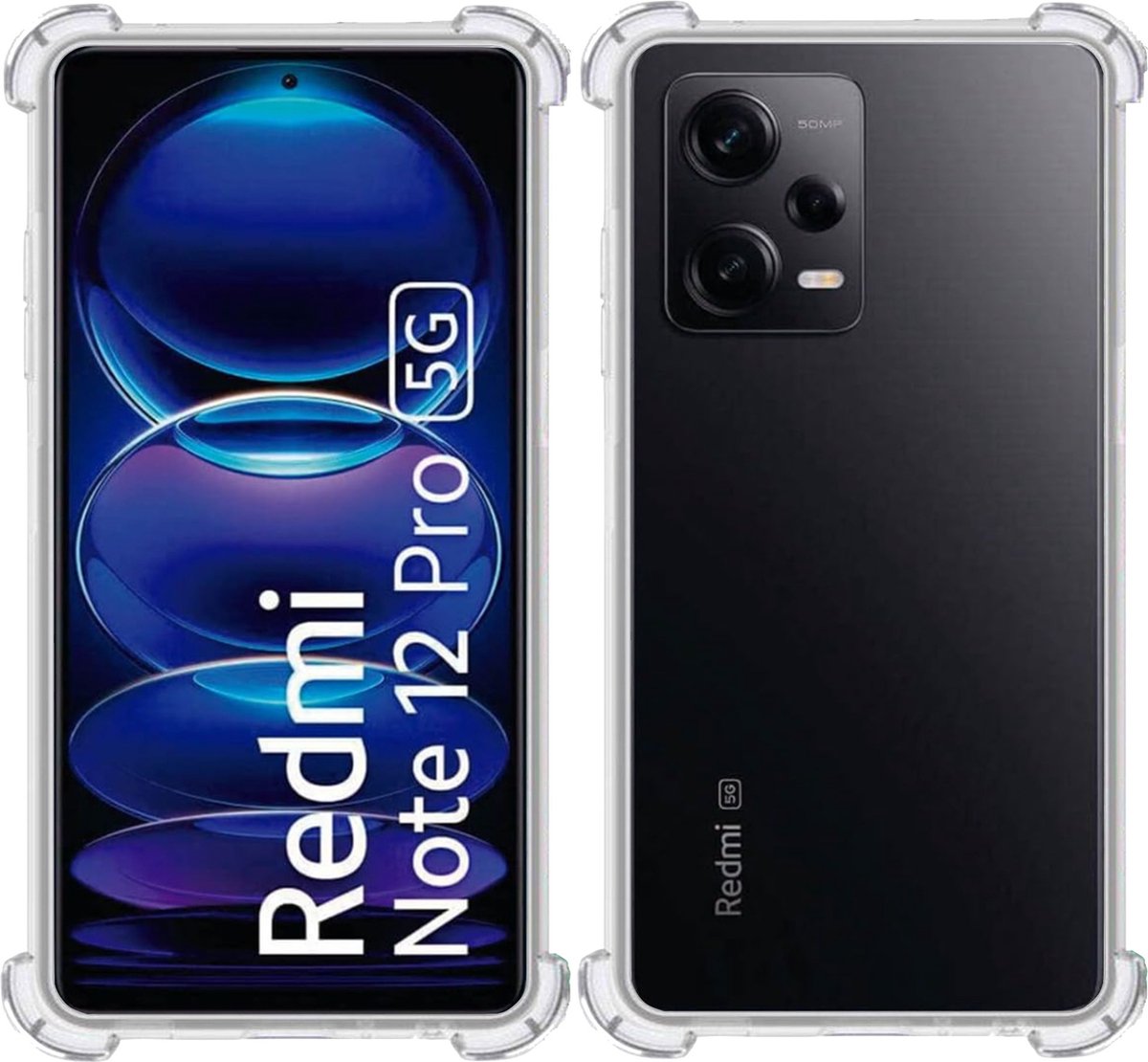 Hoesje geschikt voor Xiaomi Redmi Note 12 Pro – Extreme Shock Case – Cover Transparant