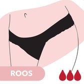 Bamboozy Menstruatie Ondergoed 4-laags String Thong Maat XL 42-44 Zwart Period Underwear Duurzaam Menstrueren Incontinentie Zero Waste Roos