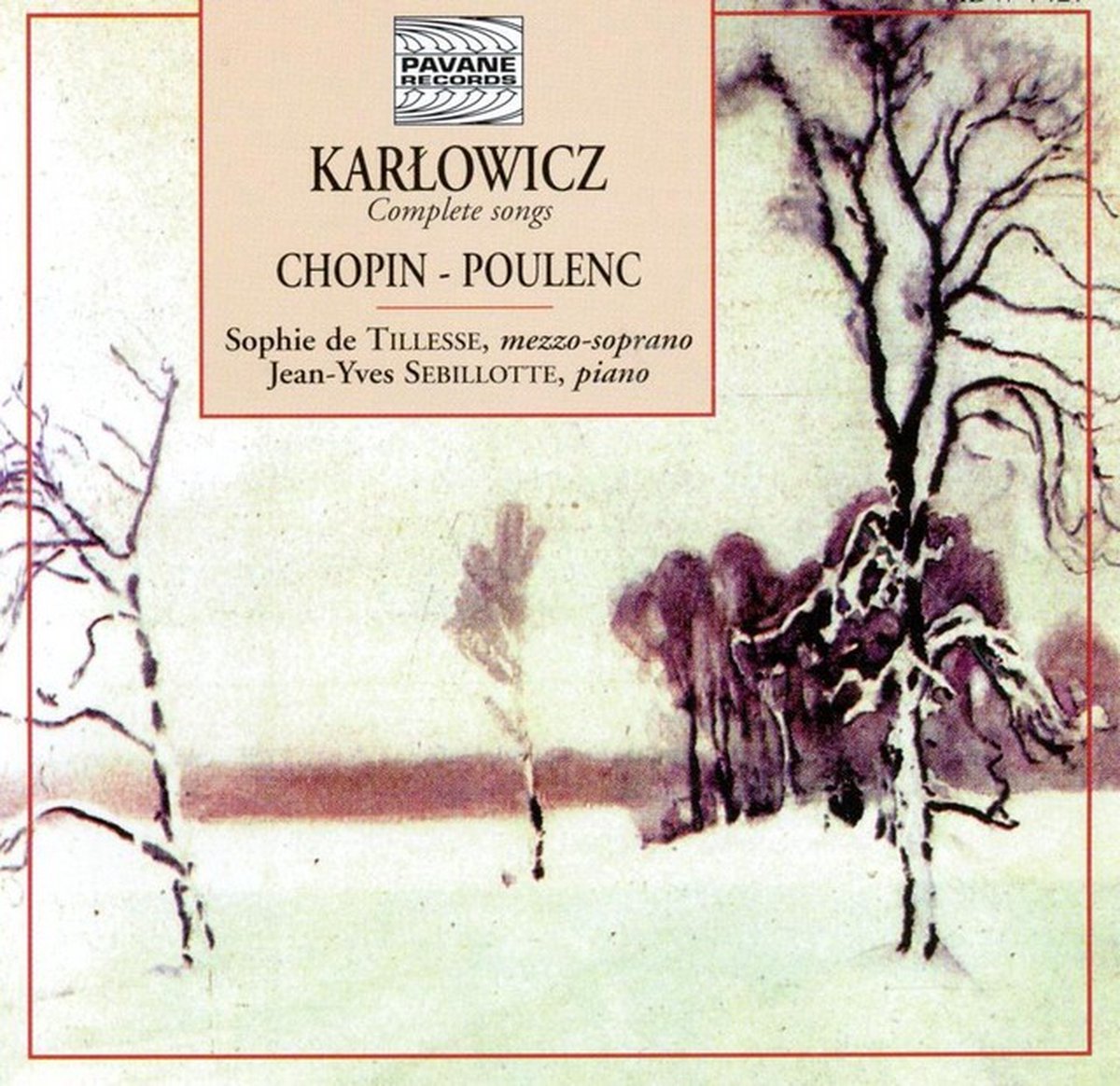 Sophie De Tillesse & Jean-Yves Sebillotte - Karlowicz: Songs (CD)