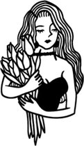 Water overdraagbare Tijdelijke Tattoo: Vrouw met tulpen 60x60mm