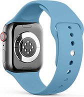 Zachte Siliconen Sport Band M/L - Sky blauw - Geschikt voor Apple Watch 42mm - 44mm - 45mm - 49mm - Waterproof smartwatchband voor iWatch series Ultra 9 8 7 6 5 4 3 2 1 SE grote modellen
