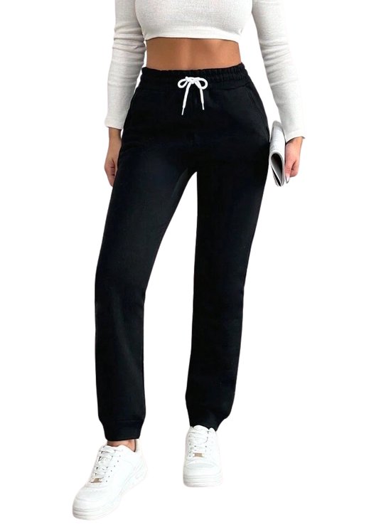 Pantalons de survêtement pour femmes de Premium supérieure / Pantalons de survêtement / Pantalons de sport | Pantalon De Jogging Avec Poches | Noir - XL