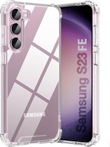 Hoesje geschikt voor Samsung Galaxy S23 FE Anti Shock Siliconen Back Cover - Hybrid armor case - Transparant - EPICMOBILE