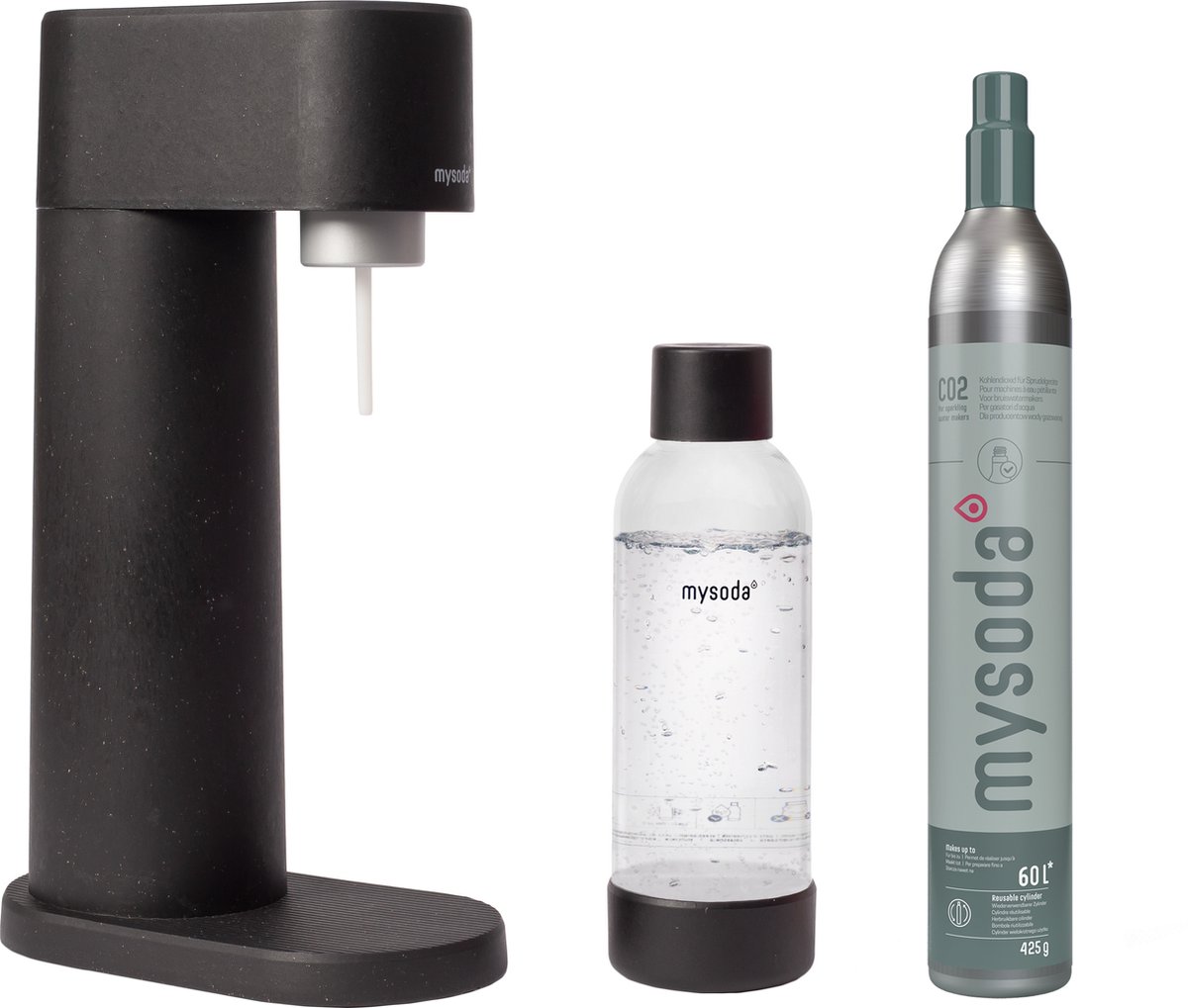Mysoda Woody black - bruiswatertoestel -  gemaakt van ecologisch, duurzaam biocomposiet