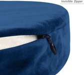 Zitkussen Memory Foam Ronde Stoel Pad Lumbale Ondersteuning Kussen Yoga Kussen voor Comfortabel Zitten-40cm, Blauw